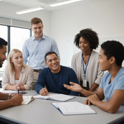 School staff discussing lice prevention strategies, showing collaboration, no text, no words, no typography, clean image